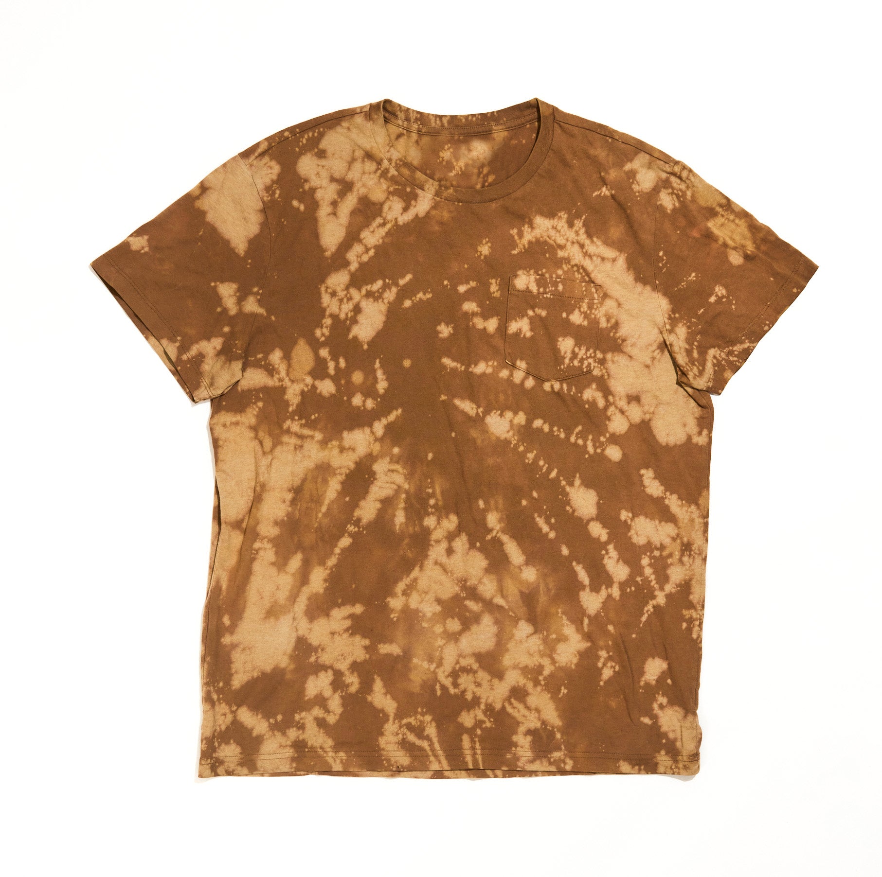 トップス OVY Over Dye Border T-shirts (brown) Men's 16 Mountains Upcycled Pocket T-Shirt in Brown Tie Dye
